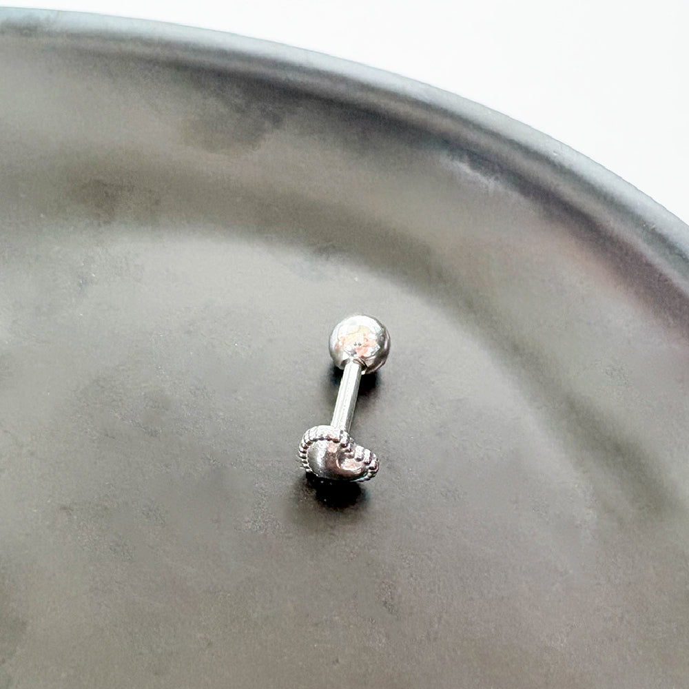 B3 063 ［サージカルステンレス］ミニねじり丸いハートピアス
