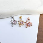 A5 257 ［サージカルステンレス］リボンスターハートチャームピアス