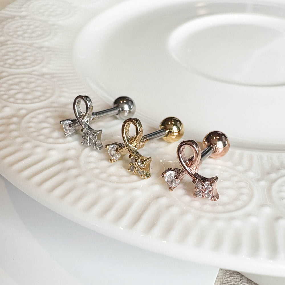 MP 161 ［サージカルステンレス］クリアキュービックピアス