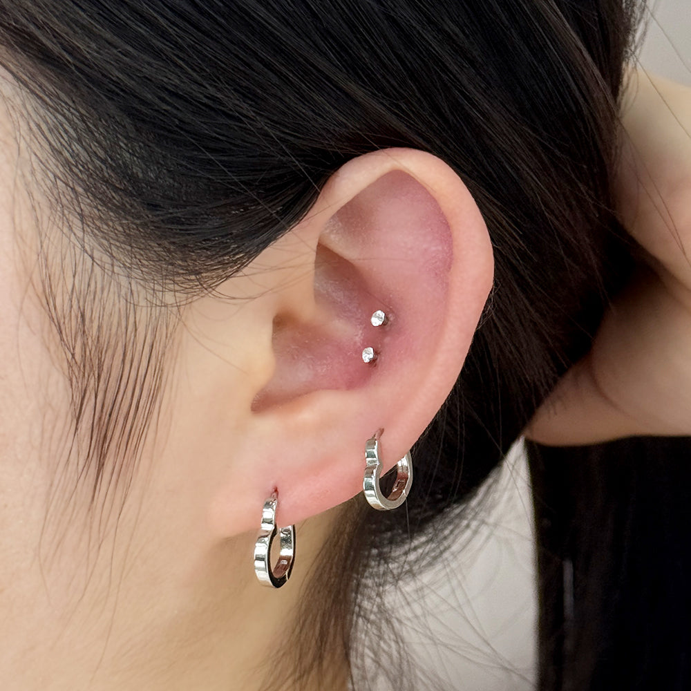 MA 102 ［サージカルステンレス］ワンタッチハートイヤリング