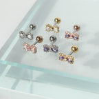 A8 106 ［サージカルステンレス］キュービックリボンピアス