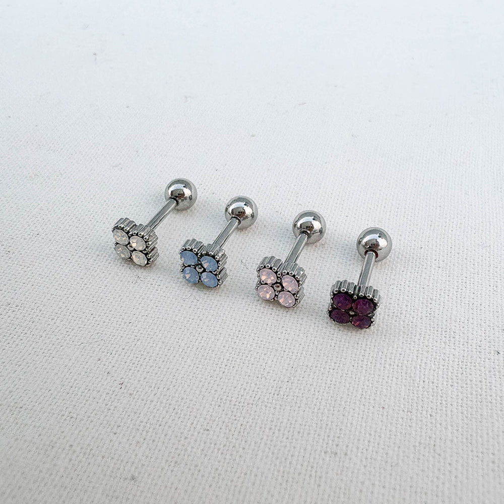 B3 057 ［サージカルステンレス］ストーン花ピアス