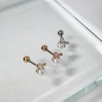 A8 252 ［サージカルステンレス］ラージパールリボンピアス