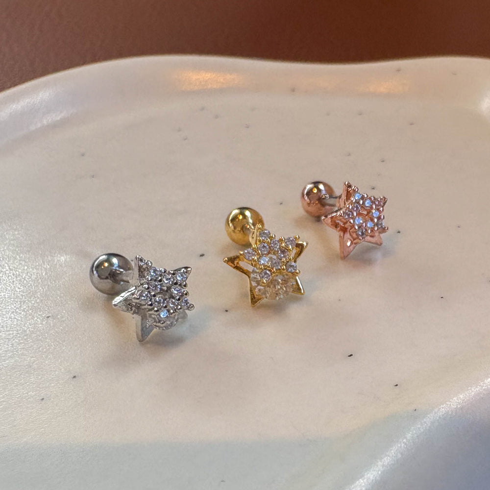 MP 002 ［サージカルステンレス］ストーン星ピアス