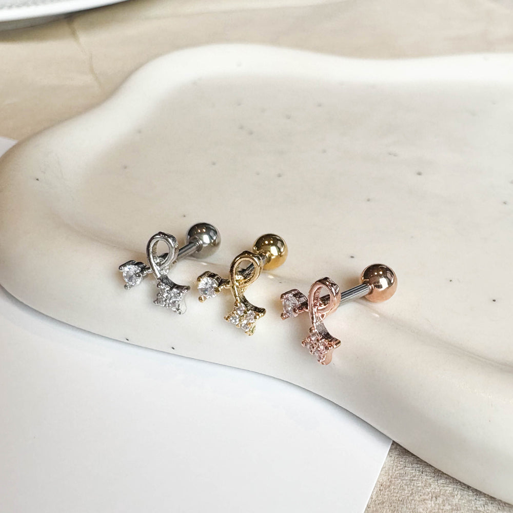 MP 161 ［サージカルステンレス］クリアキュービックピアス