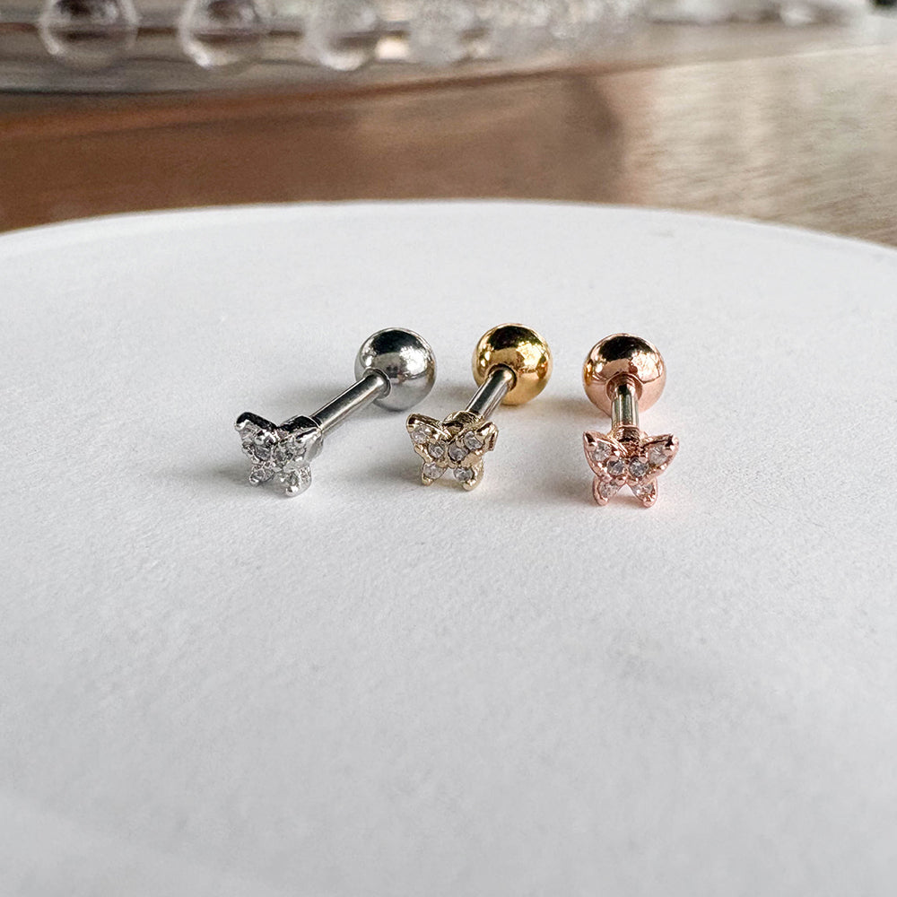 MN 199 ［サージカルステンレス］蝶々ピアス