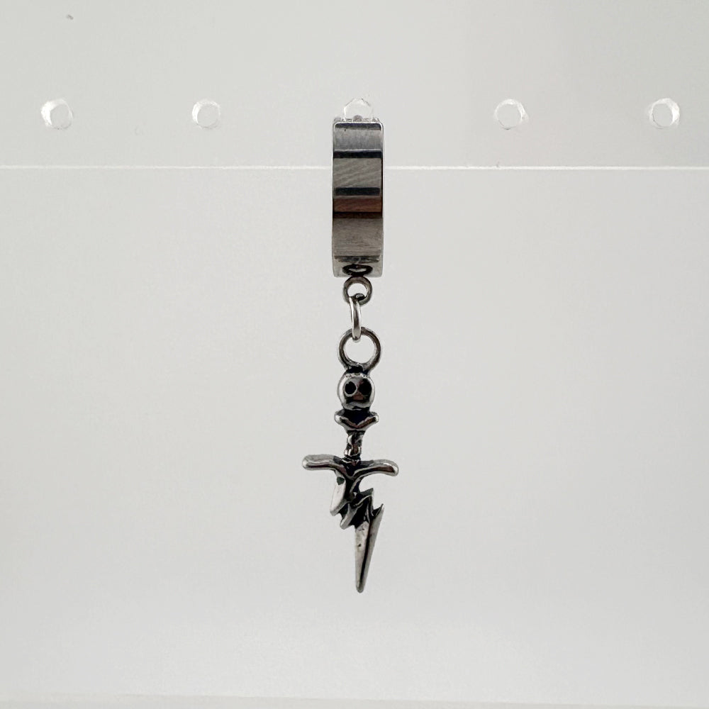 YEH 005 ［サージカルステンレス］スチールリングドロップワンタッチピアス