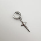 YEH 006 ［サージカルステンレス］써지컬 십자가 스틸링 드롭 원터치 피어싱