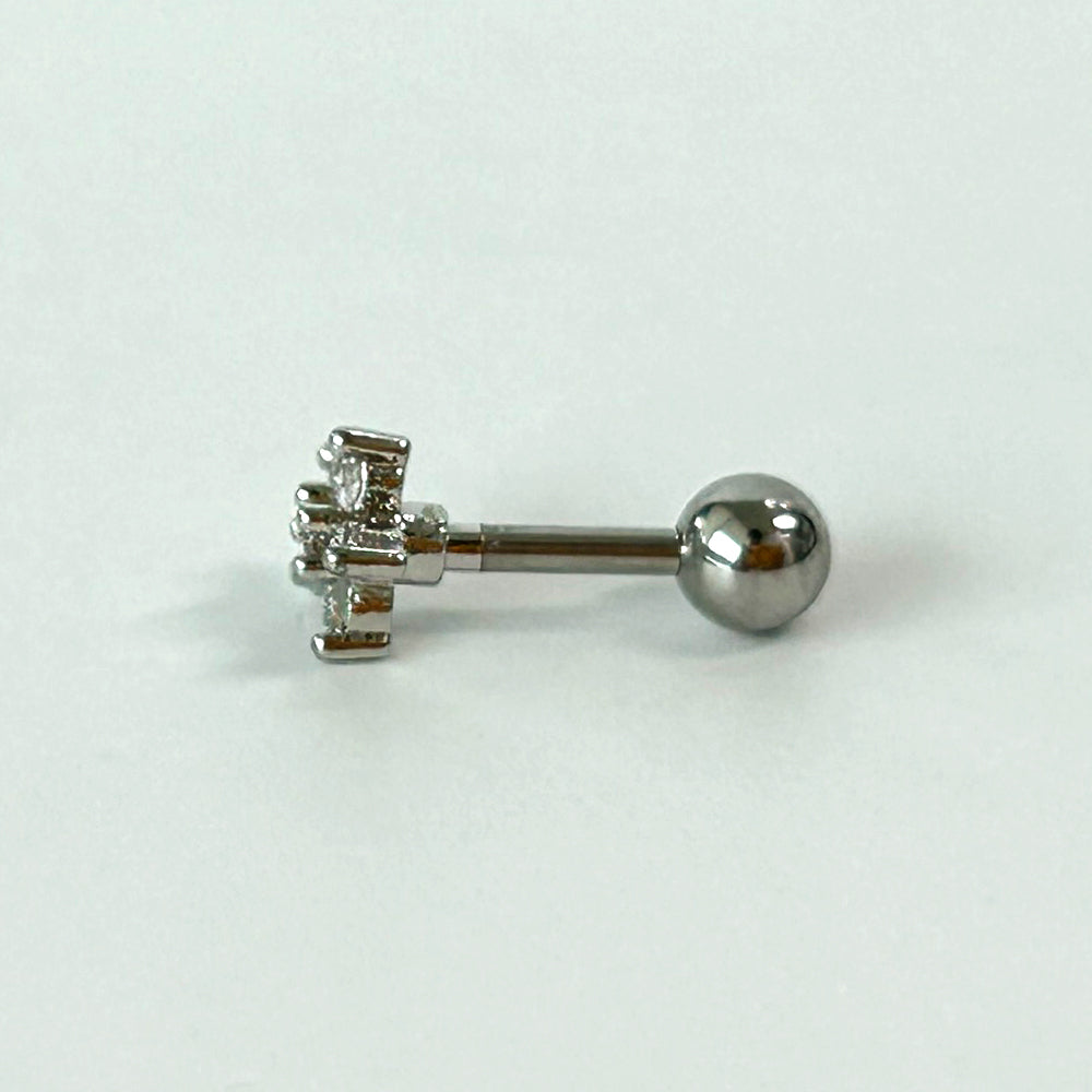 MN 018 ［サージカルステンレス］キュービックフラワーピアス