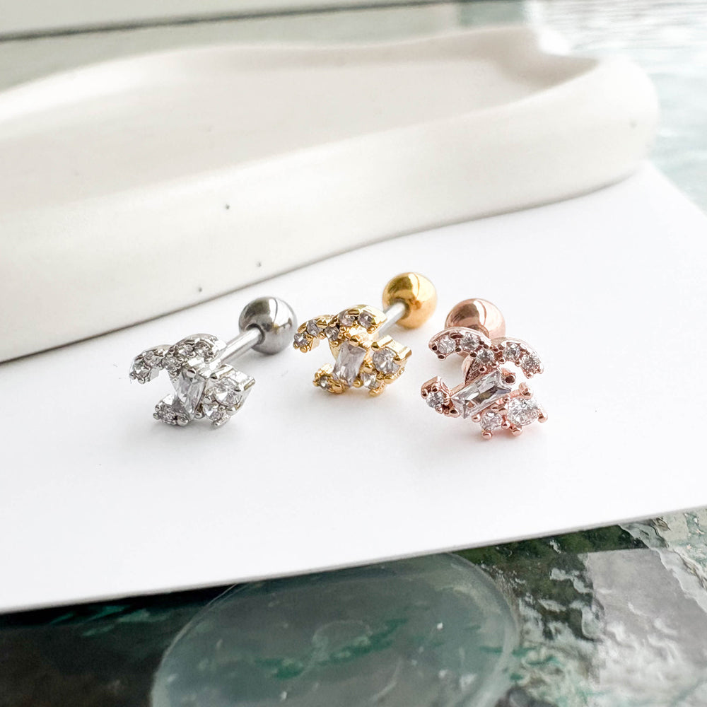 MN166 ［サージカルステンレス］ストーンピアス