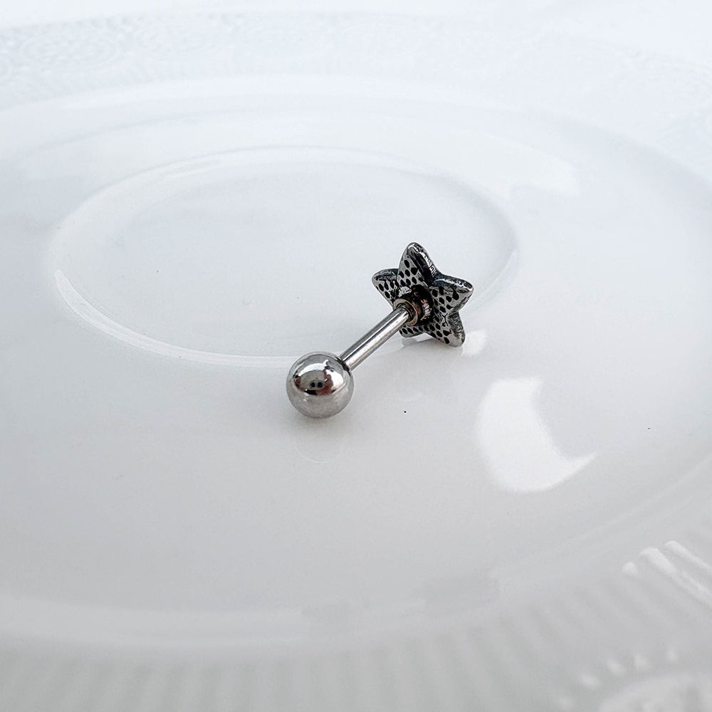 B3 075 ［サージカルステンレス］ゴシック星ピアス