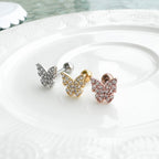 MN 075 [サージカルステンレス] キュービック蝶々ピアス