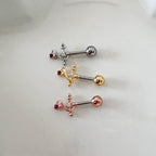 A8 272 [サージカルステンレス ]　三色十字架ピアス