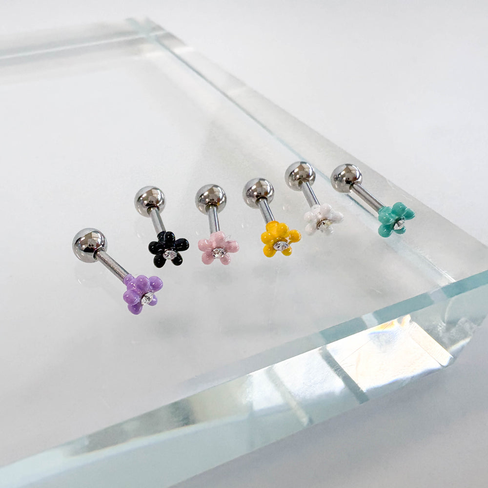 A8 203 ［サージカルステンレス］ポップカラー花ピアス