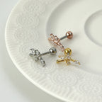 MN 122 ［サージカルステンレス］シンプルキュービックストーンピアス