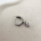 YEH 017 ［サージカルステンレス］キュービックハートリングピアス