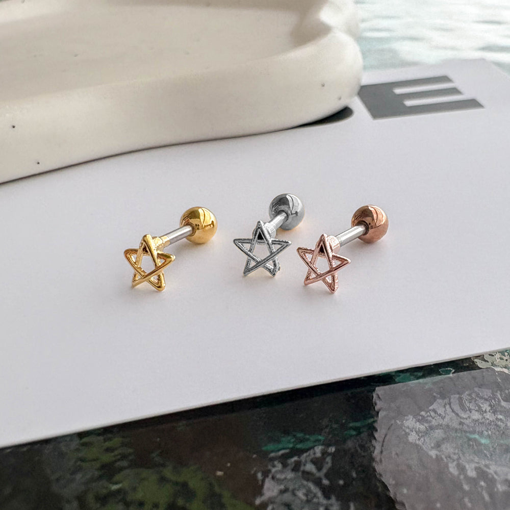 MN 175 ［サージカルステンレス］シンプル星ピアス