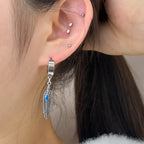 YEH 003 ［サージカルステンレス］インディアン羽リングワンタッチピアス