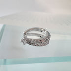 A5 281 [サージカルステンレス] キュービックダブルハーフリングピアス