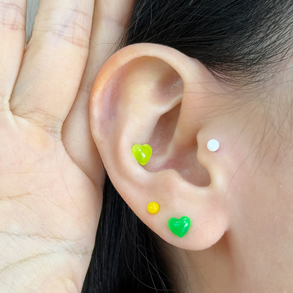 MK 068-8 ［サージカルステンレス］アクリルネオンハートピアス