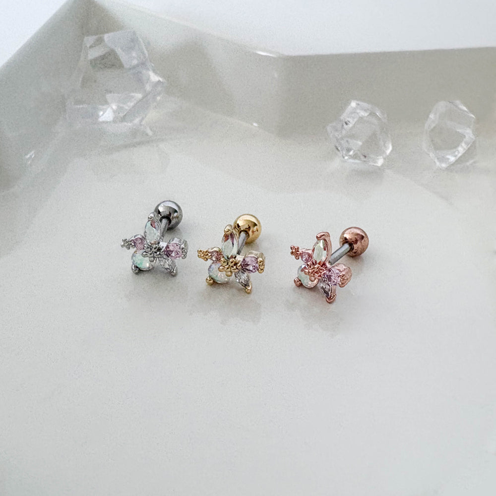 A8 289 [サージカルステンレス]　ストーン花ピアス