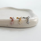 A8 305 ［サージカルステンレス］キュービック花ピアス