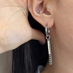 YEH 015 ［サージカルステンレス］リングチェーンドロップワンタッチピアス