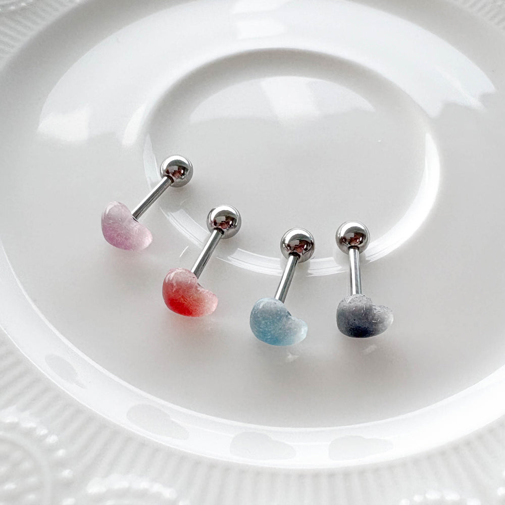 MK 068-14 ［サージカルステンレス］パステルパールハートピアス