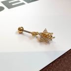 MP 072 ［サージカルステンレス］キュービッククロス星ピアス