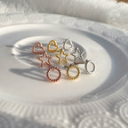 A4 114 ［サージカルステンレス］ ねじりハート＆星＆丸ピアス