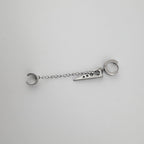 YEH 004 ［サージカルステンレス］スチールリングドロップワンタッチピアス