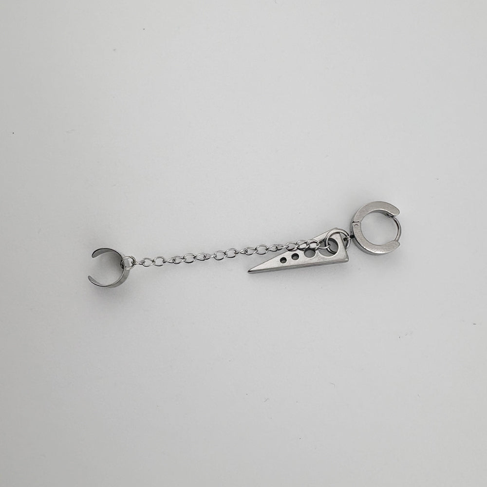 YEH 004 ［サージカルステンレス］スチールリングドロップワンタッチピアス