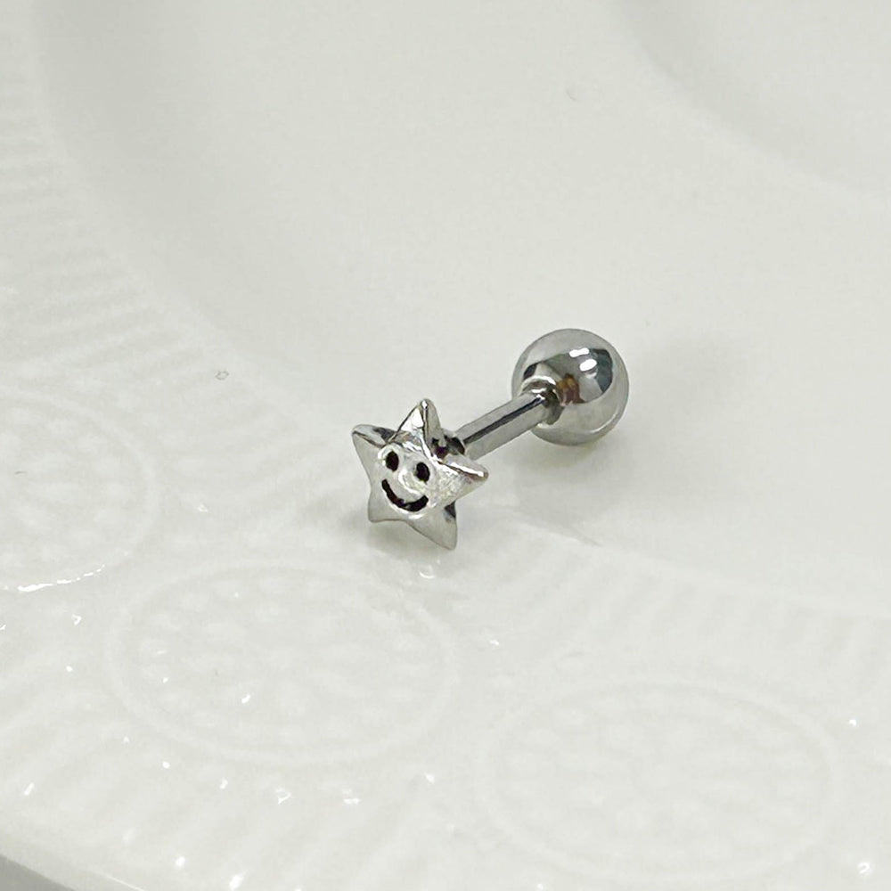 MV 018 [サージカルステンレス ] ミニスマイル星ピアス