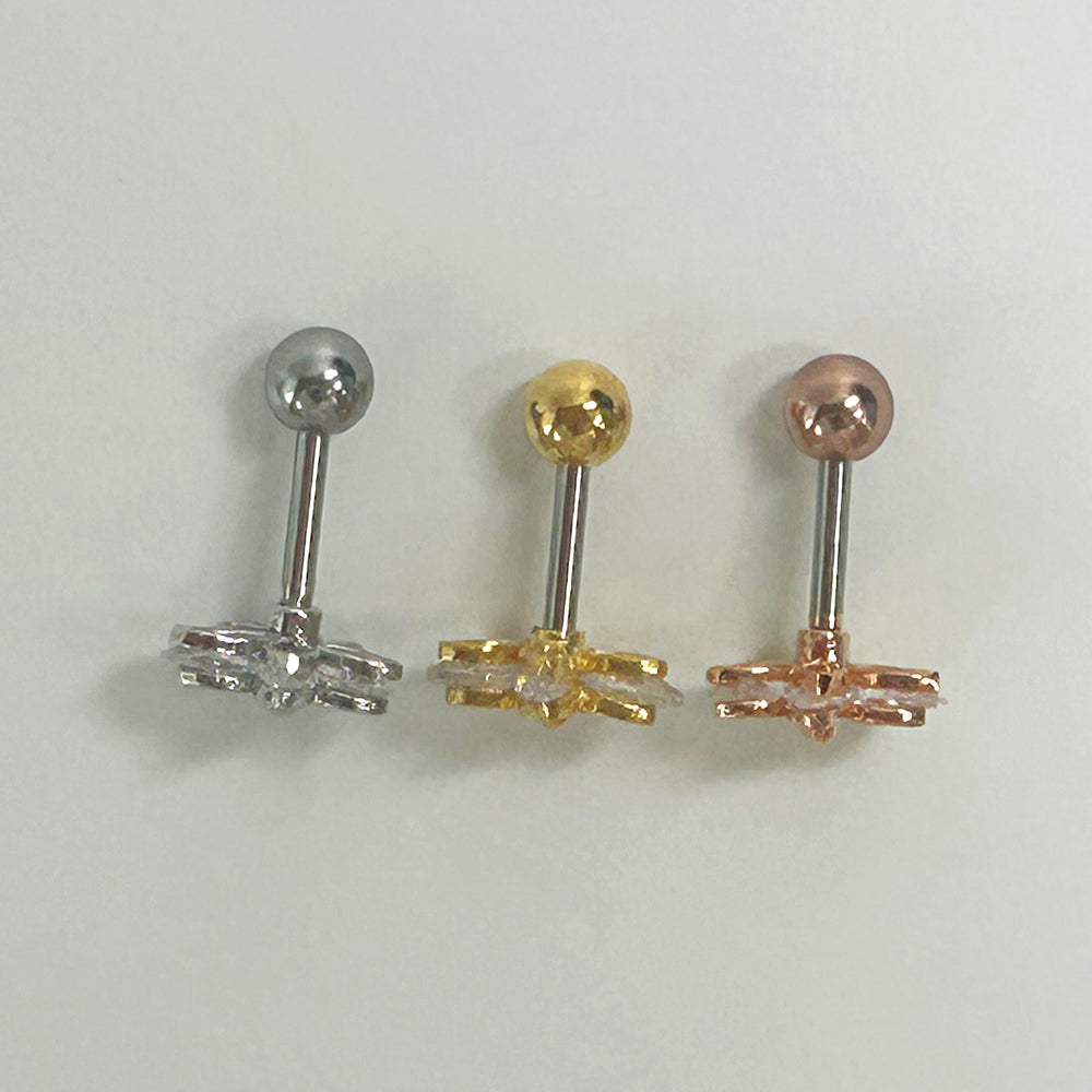 MN 016 ［サージカルステンレス］キュービックフラワーピアス