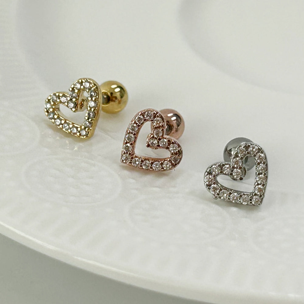 MN 085 ［サージカルステンレス］ラインハートキュービックピアス