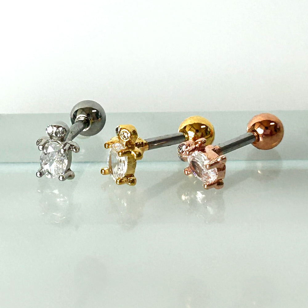 MA 107 ［サージカルステンレス］キュービックカメピアス