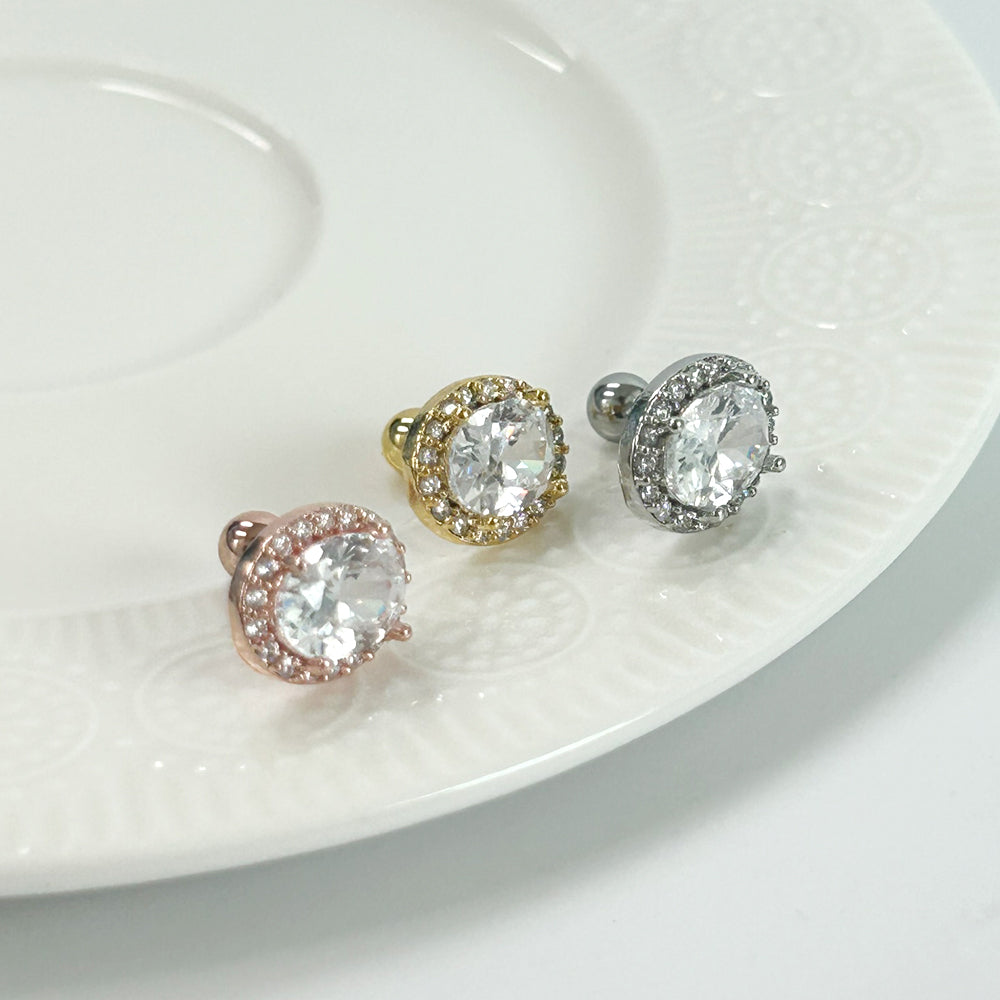 MP 033 ［サージカルステンレス］キュービッククリスタルピアス