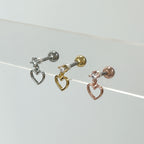 MN 171 ［サージカルステンレス］シンプルキュービックストーンハートピアス