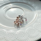 A5 244 [サージカルステンレス]　チャームリボンピアス