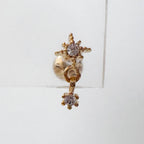 A8 286 [サージカルステンレス]　ドロップ星花ピアス