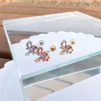 A5 257 ［サージカルステンレス］リボンスターハートチャームピアス