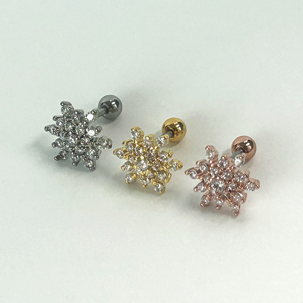 MN 002 ［サージカルステンレス］スノーフラワーピアス