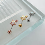 A8 273　[サージカルステンレス] オーロラ木馬ピアス