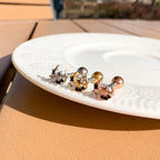 A5 268 ［サージカルステンレス］三色月ストーンピアス