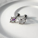 A5 067 ［サージカルステンレス］楕円形ストーンピアス