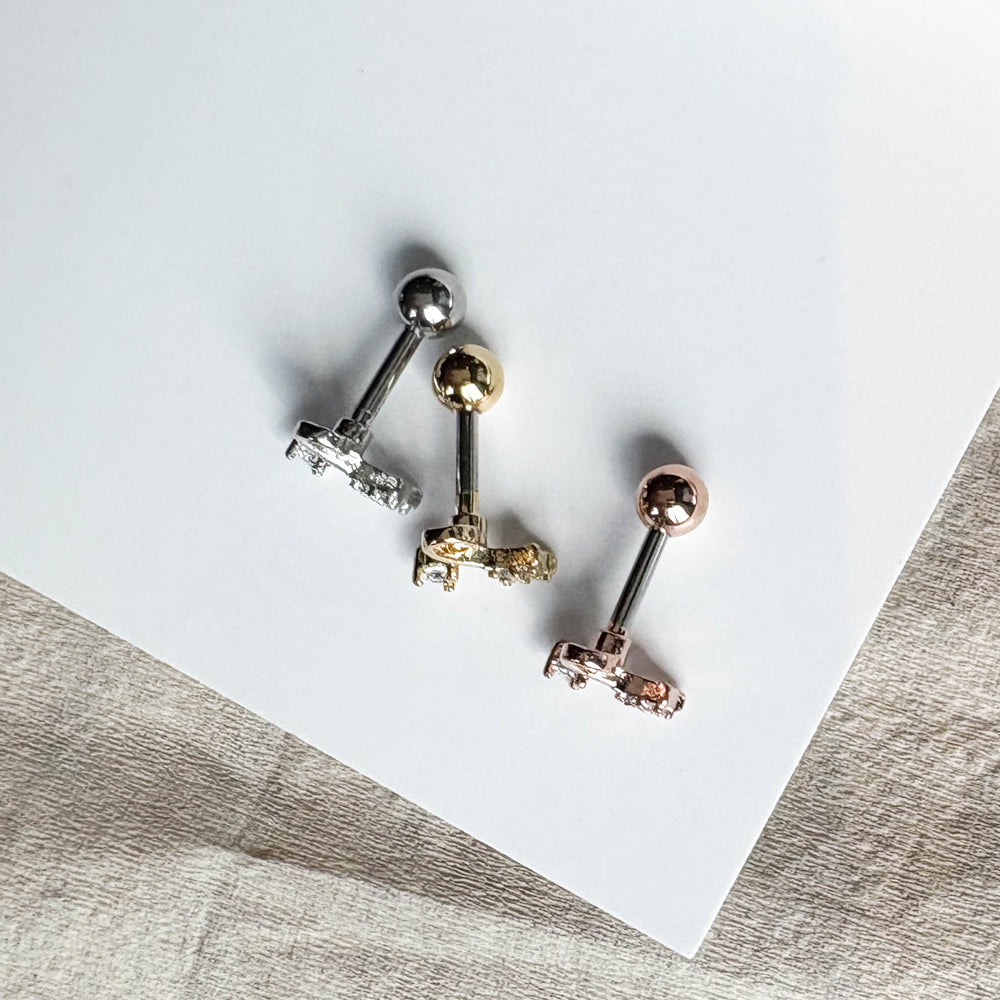 MP 161 ［サージカルステンレス］クリアキュービックピアス