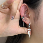 YEH 004 ［サージカルステンレス］スチールリングドロップワンタッチピアス