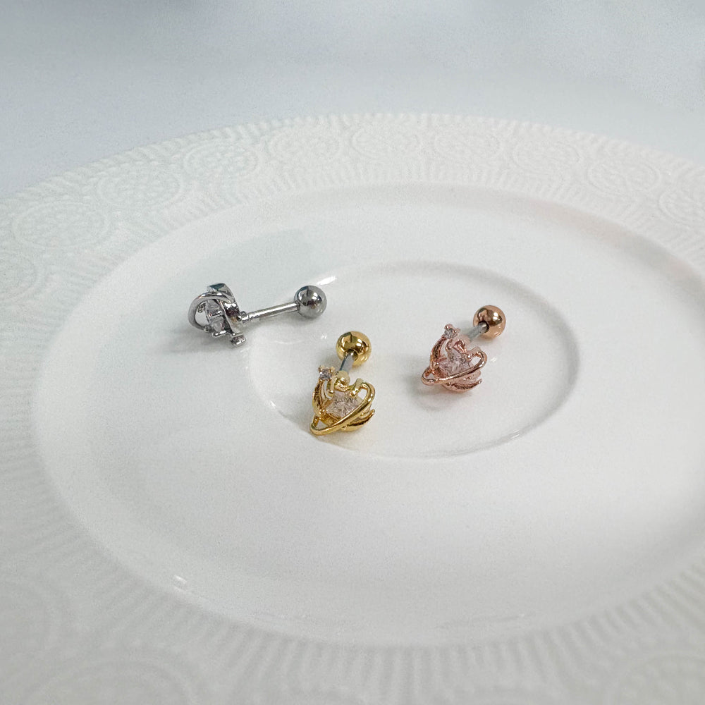 A8 172 ［サージカルステンレス］月＆星＆天の川ピアス