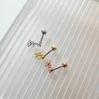 A8 296 ［サージカルステンレス］キュービック蝶々ドロップピアス