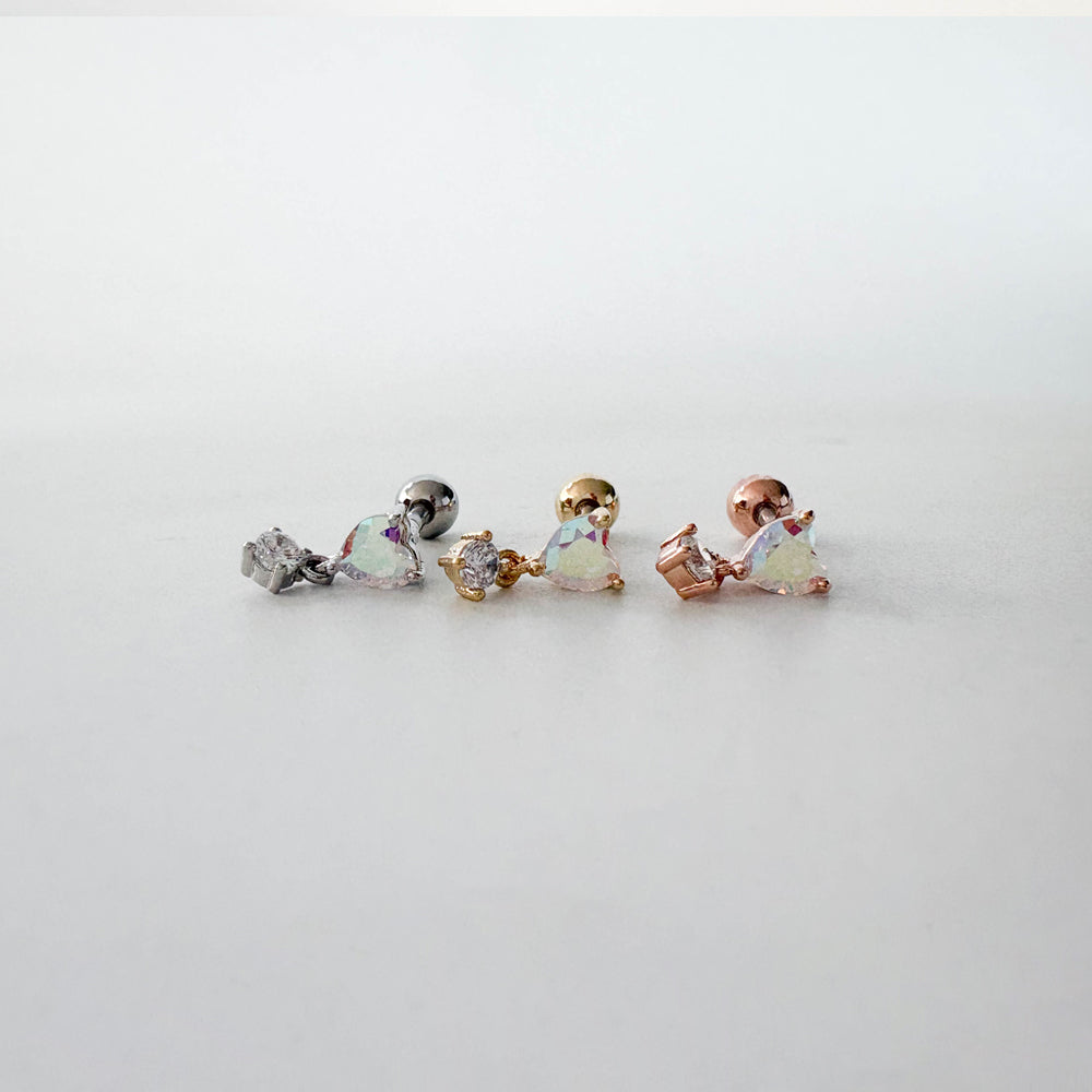 A8 288 ［サージカルステンレス］ハートドロップピアス
